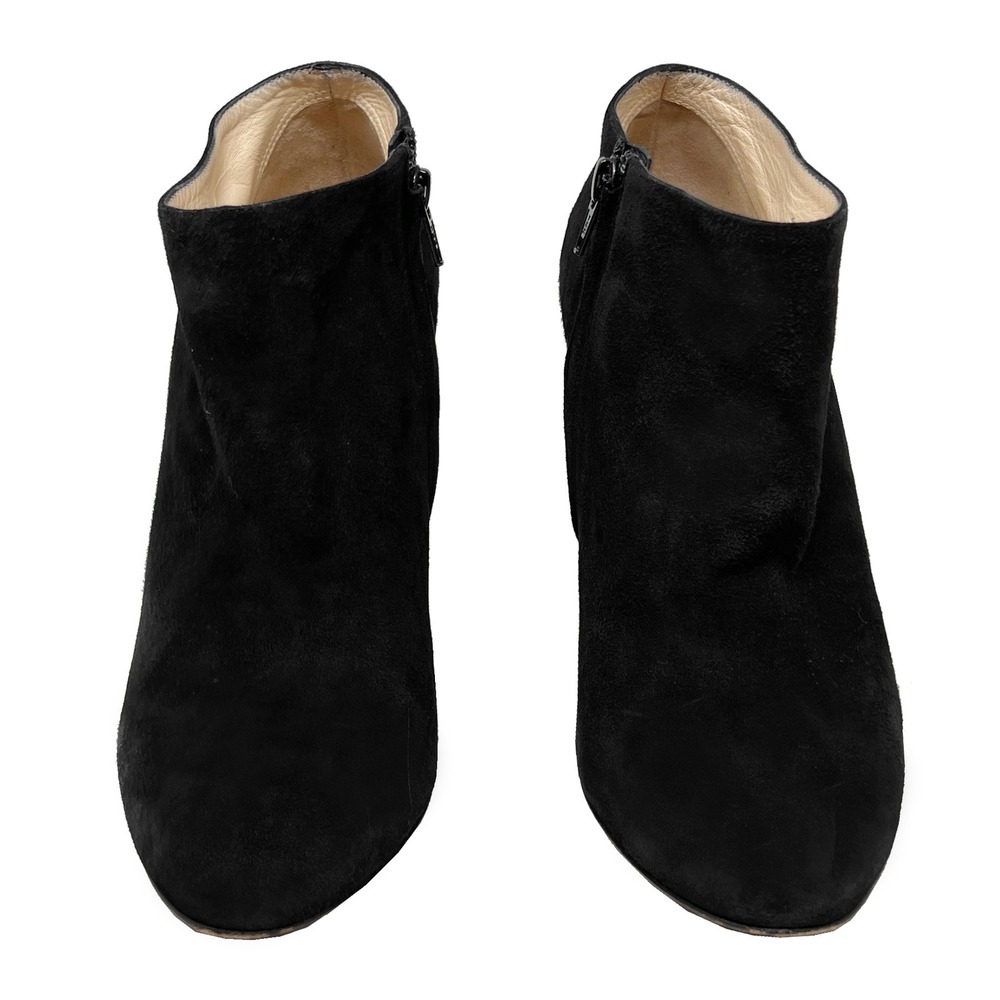Christian Louboutin Black Suede Round Toe Stiletto Ankle Boots 38.5 - Picture 2 of 9
